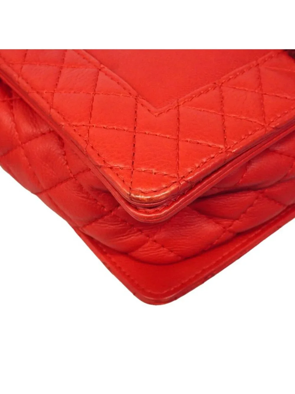 Chanel Shoulder Bag Boy Leather Red Silver